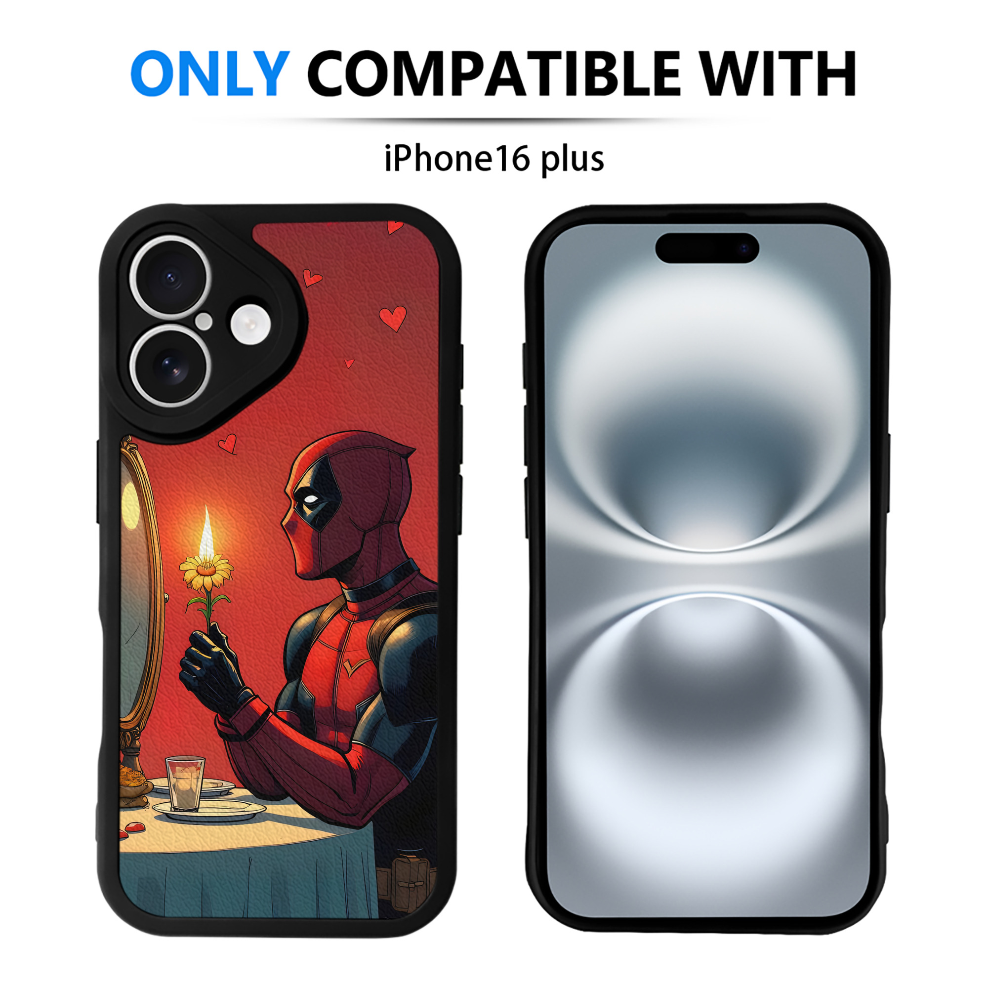 （画像用） Deadpool デッドプール 【iPhone 16シリーズ対応】シリコンスマホケース（レザー調） 材質：シリコン